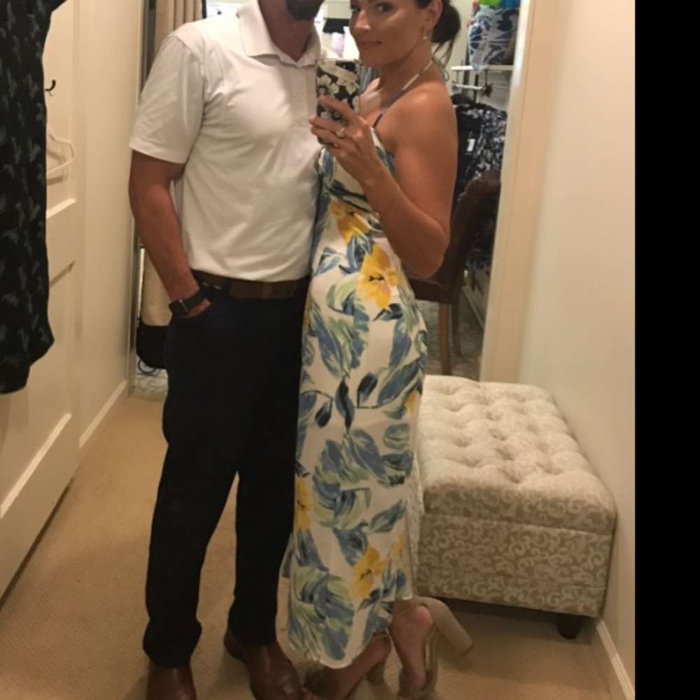 Ivory/Floral Jumpsuit. Worn once